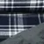 Mantelstoff Tweed Karo Navy mit Fellabseite