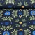 Sommersweat French Terry Blumen Navy