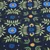 Sommersweat French Terry Blumen Navy