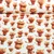 Sommersweat French Terry Rote Katzen Ecru