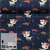 Sommersweat Glitzerpüppi French Terry Digitaldruck Hirsch Navy
