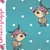 Sommersweat Glitzerpüppi French Terry Digitaldruck Kleiner Hirsch Türkis