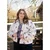 Teddyfleece Jacquard Blumen Ecru
