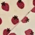 Teddyfleece Jacquard Erdbeeren Beige