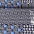 Viskos Popeline Mustermix Ecru Blau