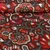 Viskose Satin Blumen Ethno Braun Rot