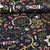 Viskose Satin Blumen Ethno Navy Gelb