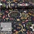 Viskose Satin Blumen Ethno Navy Gelb