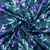 Viskose Satin Digitaldruck Blätter Petrol