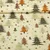 Weihnachtspopeline Tannenbäume Beige Braun