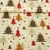 Weihnachtspopeline Tannenbäume Beige Rot