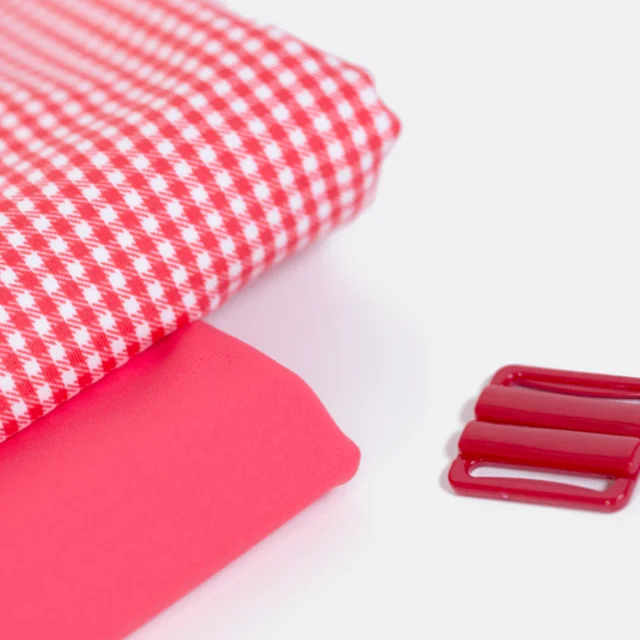 Bikini Bademode nähen Zubehör Stoff Vichy