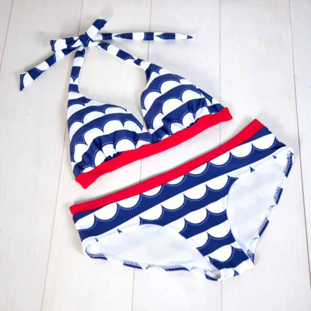 Bikini nähen Anleitung maritim Bikini nähen Anleitung maritim