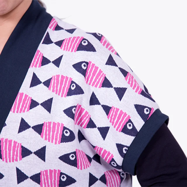 Cardigan Bündchen Ärmel Stoffmuster