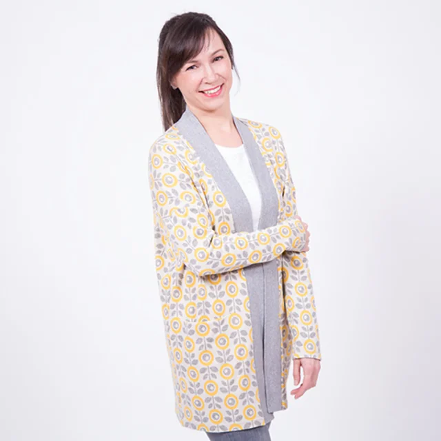 Cardigan Schnittmuster Blumenstoff