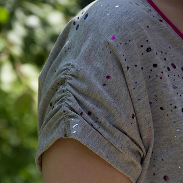 Schnittmuster Shirt mit gerafften Ärmeln Schnittmuster Shirt mit gerafften Ärmeln