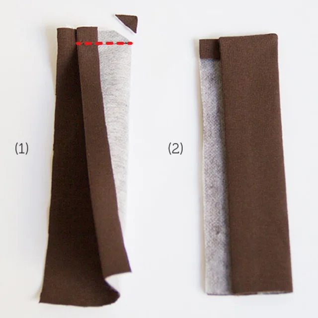 Nähanleitung mit Video: Knopfleiste einsetzen zwei Leistenteile falten und nähen