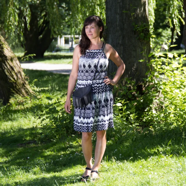 Schnittmuster Jerseykleid geflochtener Träger selber machen