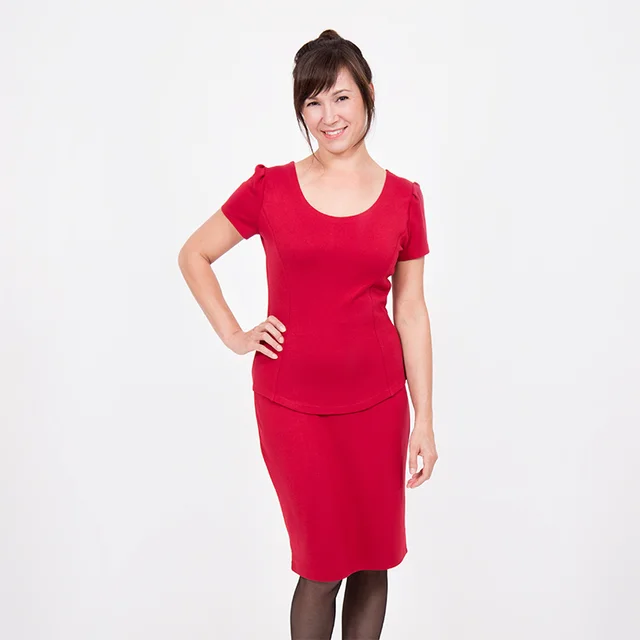 Shirt und Bleistiftrock aus Jersey nähen