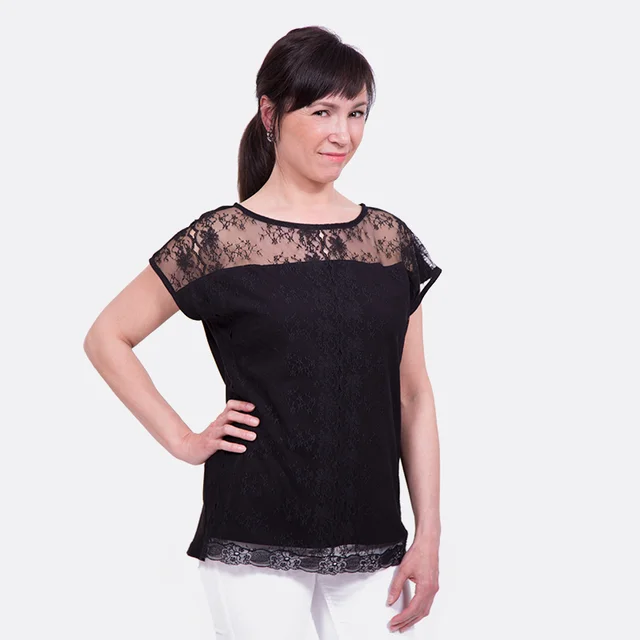 Shirt Spitze Stoff nähen Anleitung