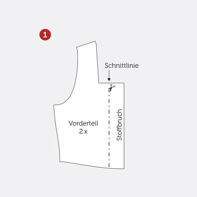 Dirndl Vorderteil einschneiden