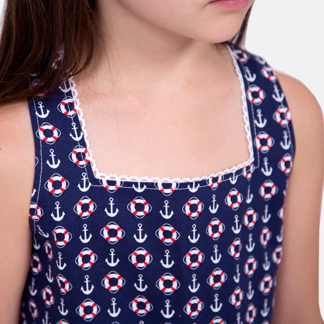 Schnittmuster Kinderkleid eckiger Ausschnitt nähen