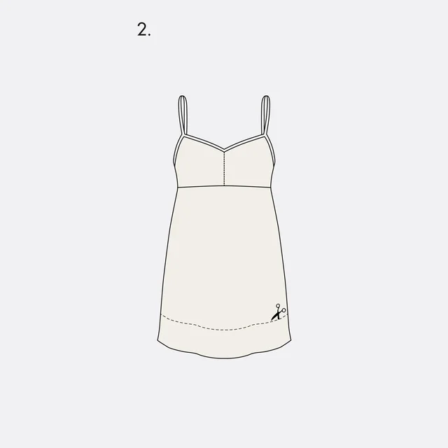 Schnittanpassung Maxikleid Kleid kürzen Schnittanpassung Maxikleid Kleid kürzen