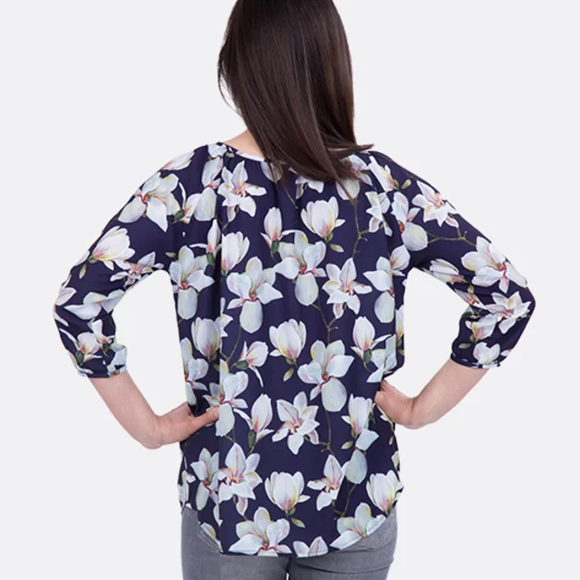 Anleitung Schnittmuster Bluse Raglan Saum rund