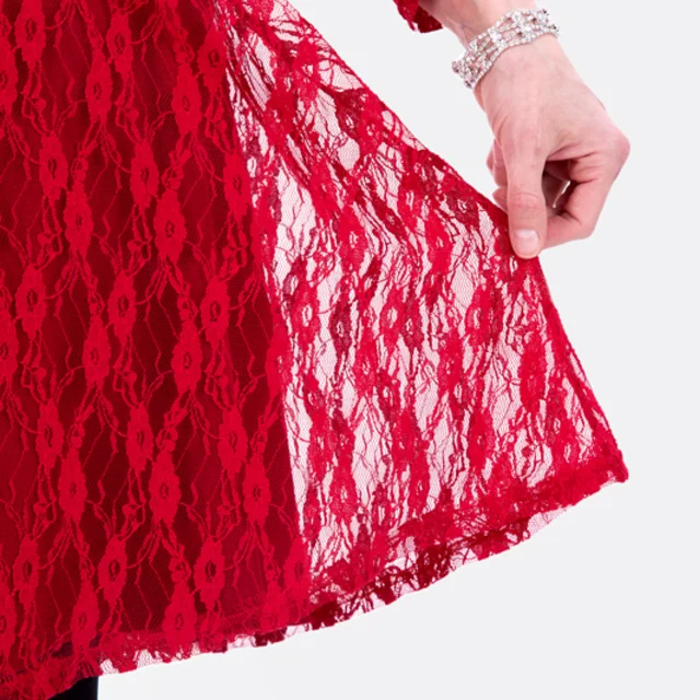 Rock Anleitung Spitze elegant festlich rot DIY