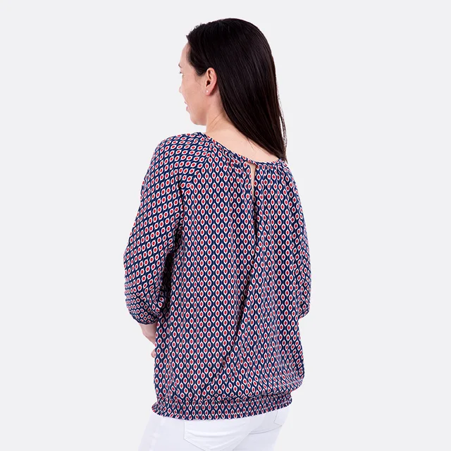 Schnittmuster Bluse Raglan aus Viskose Rückenansicht Schnittmuster Bluse Raglan aus Viskose Rückenansicht