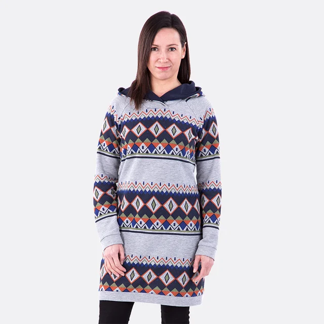 Sweatkleid Raglan Kapuze Anleitung Sweatstoff