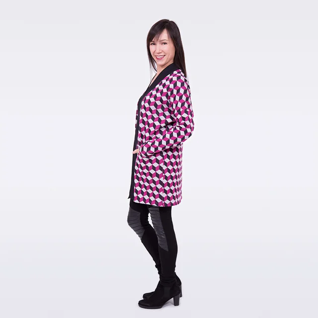 Cardigan Strickstoff Jacquard nähen