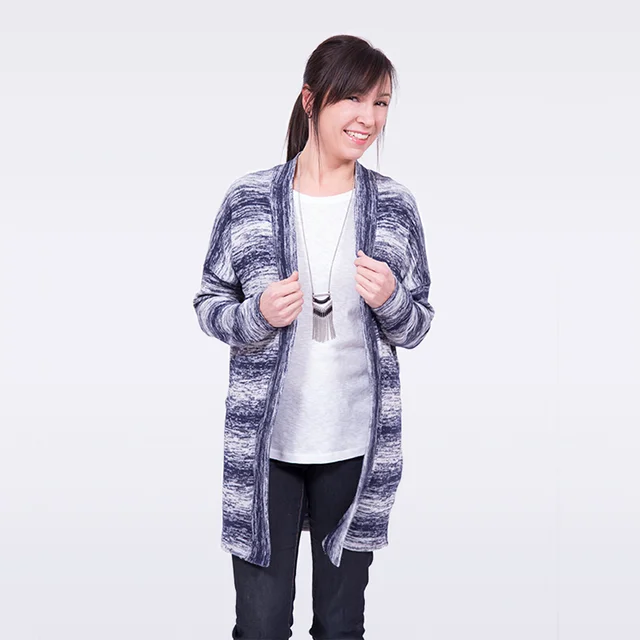 Cardigan Strickstoff meliert nähen