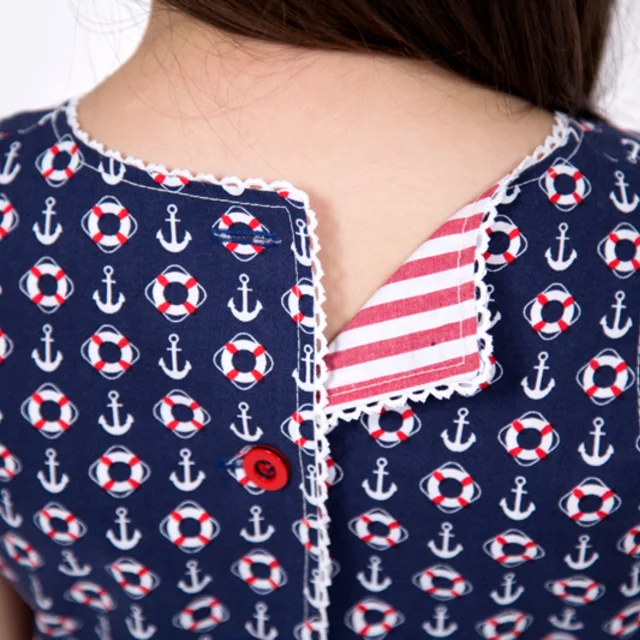 Schnittmuster Kinderkleid Knopfleiste maritim selber nähen