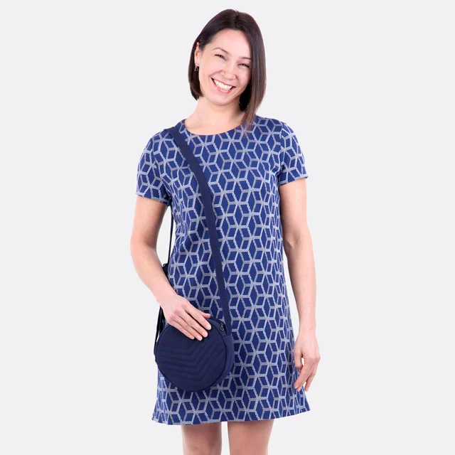 Schnittmuster A-Linienkleid mit runder Handtasche selber nähen