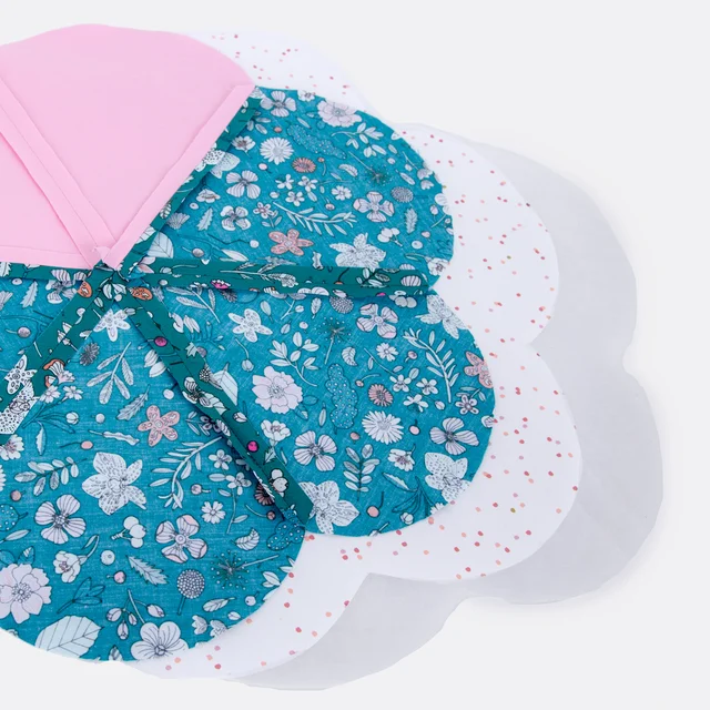 Blumenuntersetzer Freebie, Stofflagen aufeinander nähen