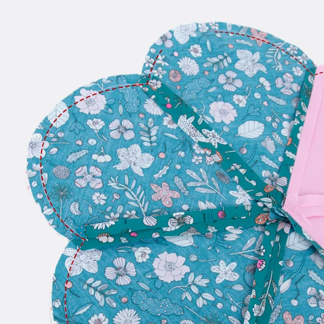 Blumenuntersetzer Freebie, Wendeöffnung nähen