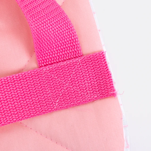 Picknickdecke selber nähen Gurtbänder annähen Detail