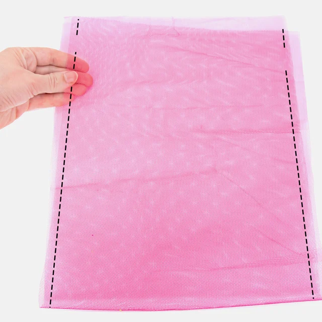 Obstbeutel nähen Stoff aufeinander legen 