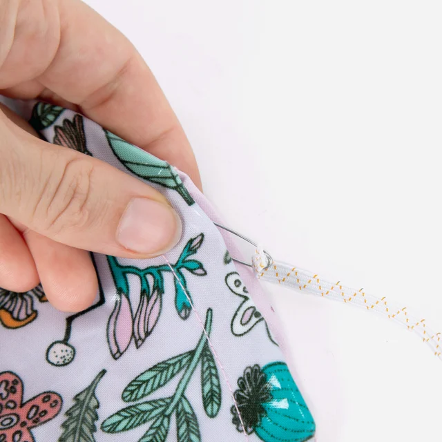 Schüsselabdeckung nähen, Gummi einziehen