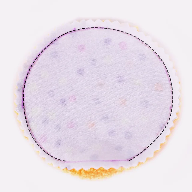 nachhaltige Nähideen Wattepads selber nähen Kreis absteppen