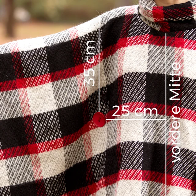 Poncho selber nähen Knopfposition