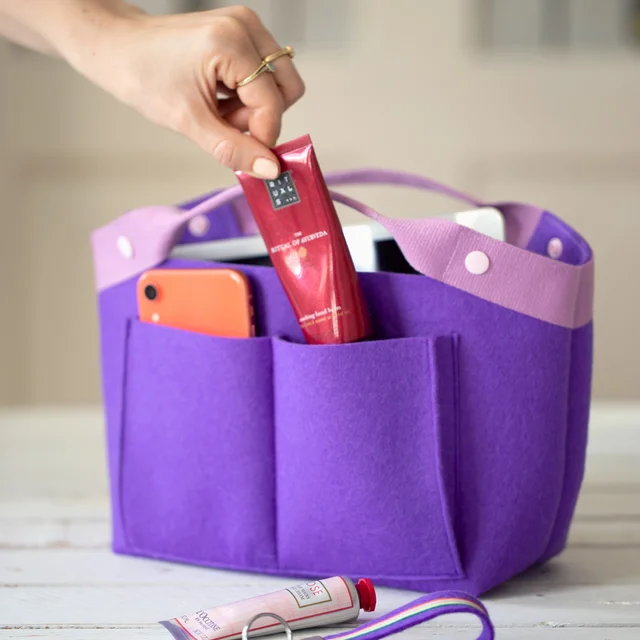 Handtaschen Organizer Filz kostenlose Vorlage nähen 