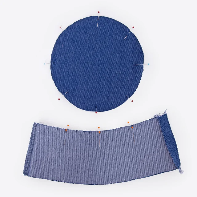 Bucket Hat Deckel an Seitenteil nähen