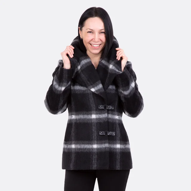 Jacke nähen aus Wollstoff mit Karomuster