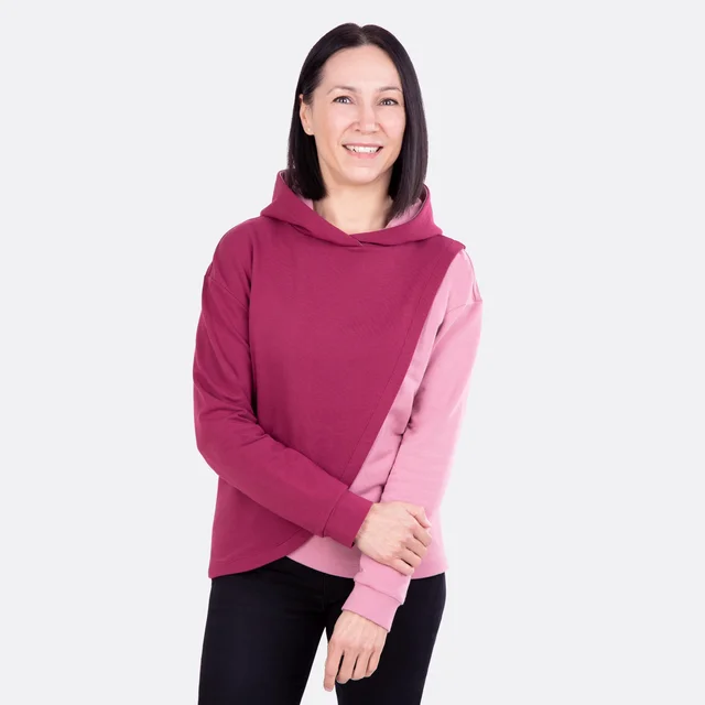 Kapuzenpulli Wickeloptik nähen Schnittmuster 