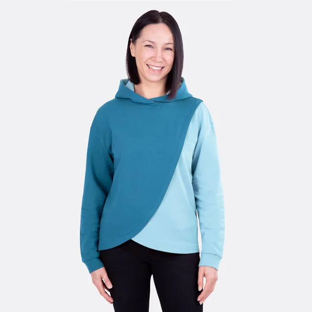 Kapuzenpulli Sweatstoff selber nähen mit Schnittmuster Cleo