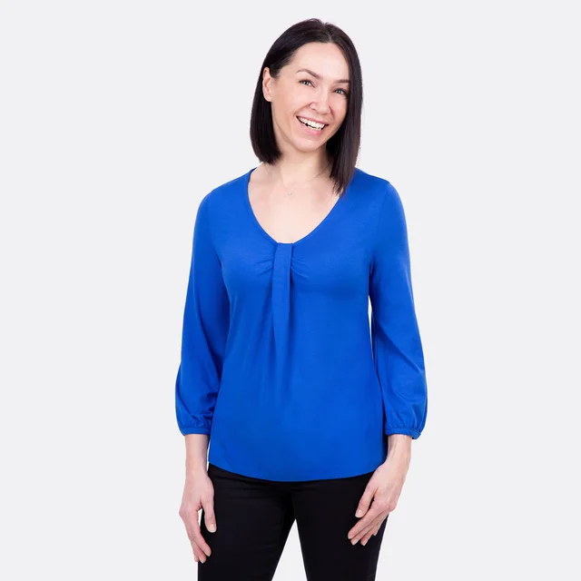 Viskosejersey blau für Damenshirt Anna