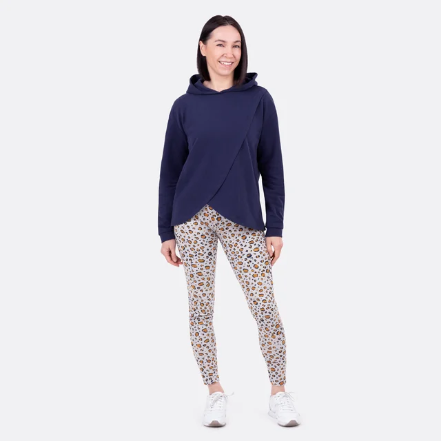 Alpenfleece Leomuster Leggings Kapuzenshirt Sweatstoff
