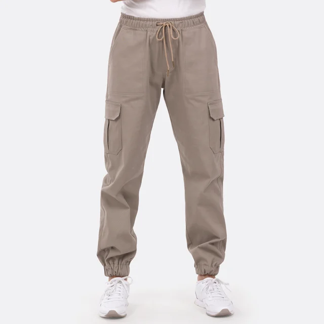 Schnittmuster Cargohose Köper Twill Stoff beige nähen
